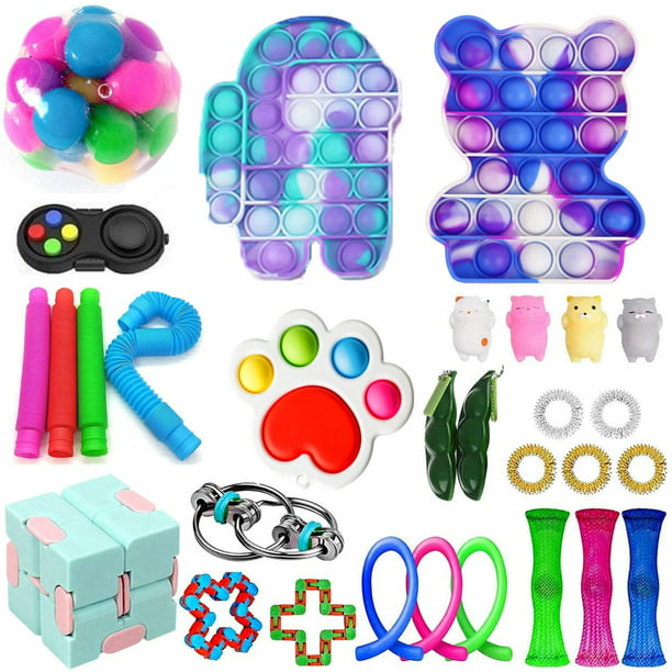Details about   12PCS Figit Fidget Toys Stress & Anxiety Relief Sensory Bundle Vent Toys Kid US